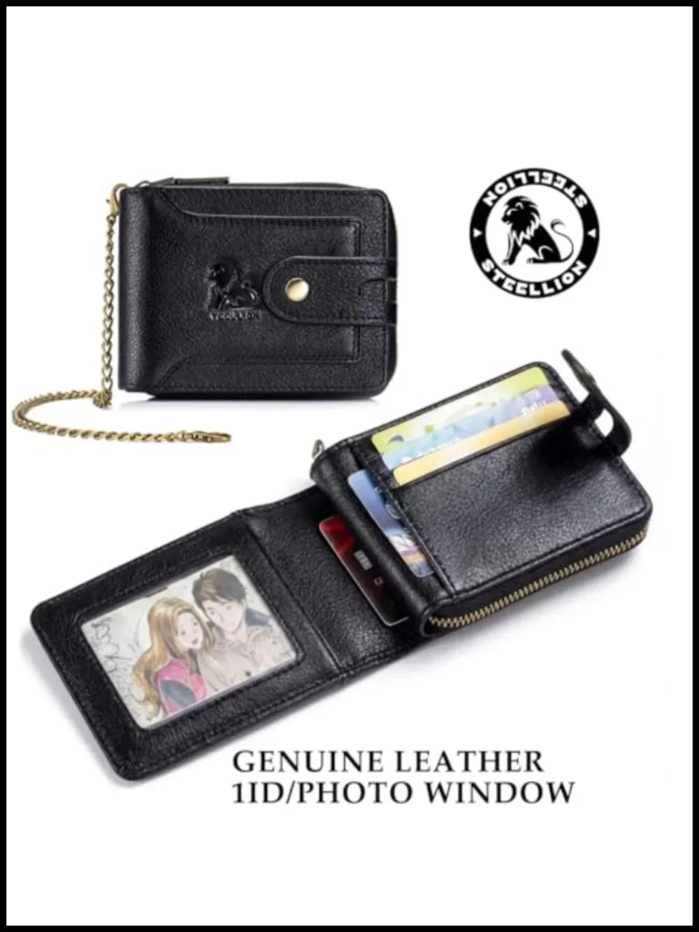 Men's RFID Blocking Bifold Leather Wallet with 15 Card Slots